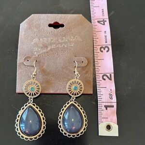 Arizona Jean Company Gold and Blue Dangle Earrings